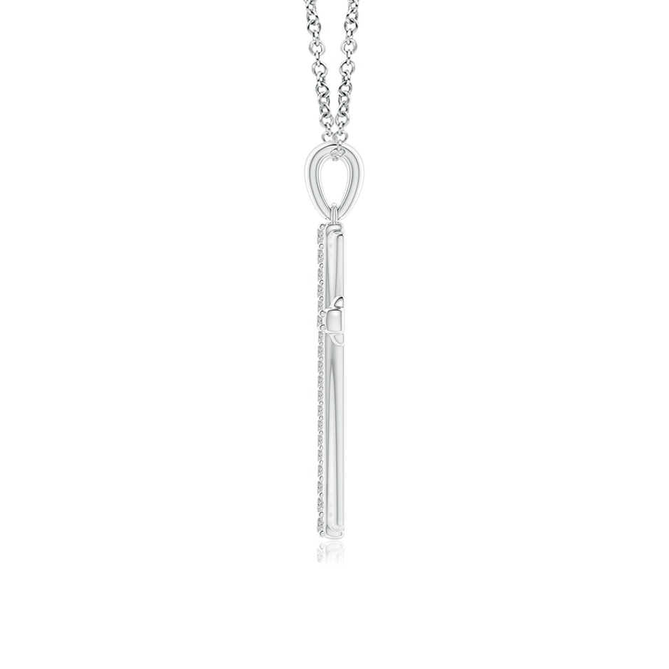 1.3mm KI3 Prong-Set Diamond Tapered Cross Pendant in White Gold side-1