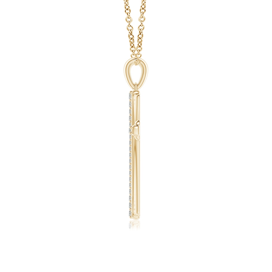 1.3mm KI3 Prong-Set Diamond Tapered Cross Pendant in Yellow Gold side-1