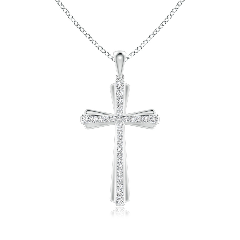 1.4mm HSI2 Prong-Set Diamond Tapered Cross Pendant in P950 Platinum 