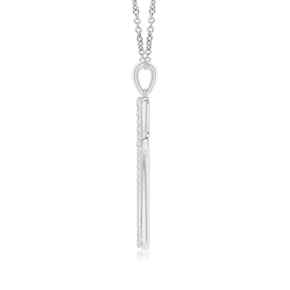 1.4mm HSI2 Prong-Set Diamond Tapered Cross Pendant in White Gold side-1