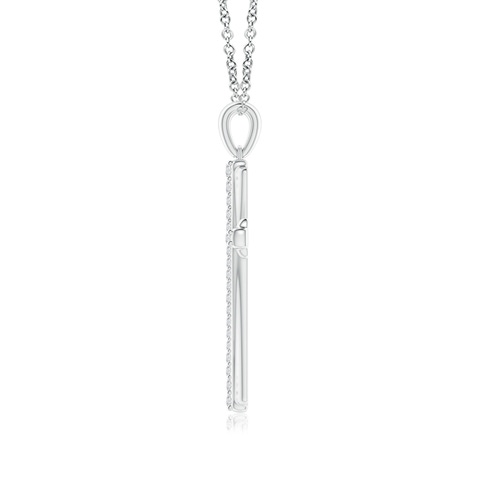 1.4mm HSI2 Prong-Set Diamond Tapered Cross Pendant in White Gold
