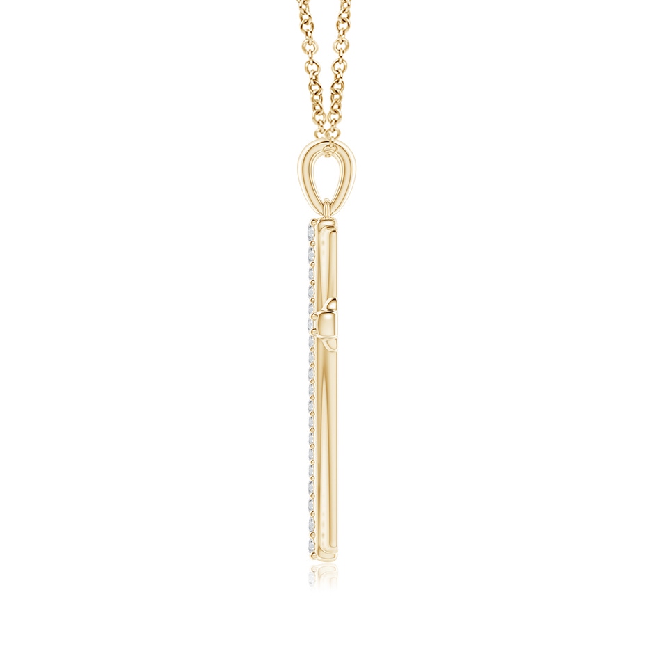 1.4mm HSI2 Prong-Set Diamond Tapered Cross Pendant in Yellow Gold side-1