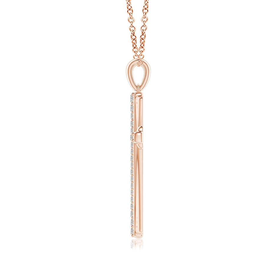 1.4mm KI3 Prong-Set Diamond Tapered Cross Pendant in Rose Gold side-1
