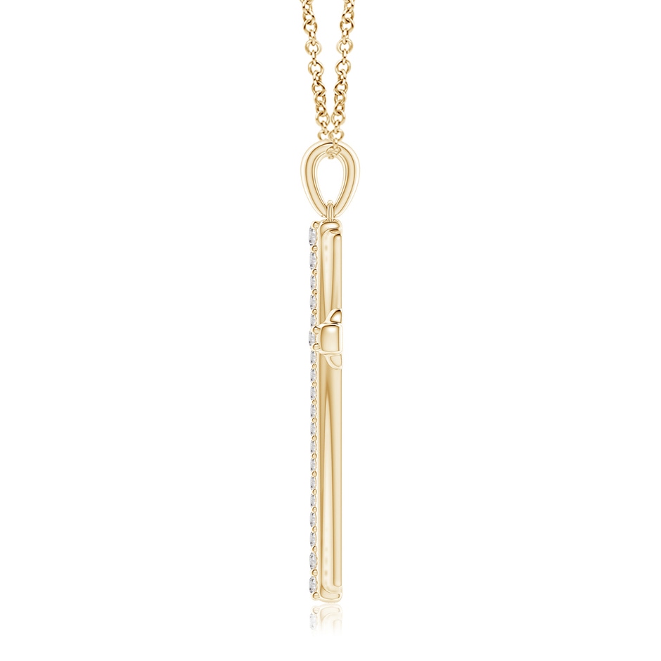 1.5mm IJI1I2 Prong-Set Diamond Tapered Cross Pendant in Yellow Gold side-1