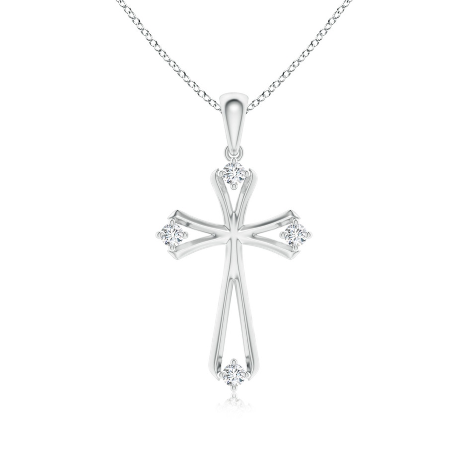 1.9mm GVS2 Diamond Knife-Edged Budded Cross Pendant in P950 Platinum 