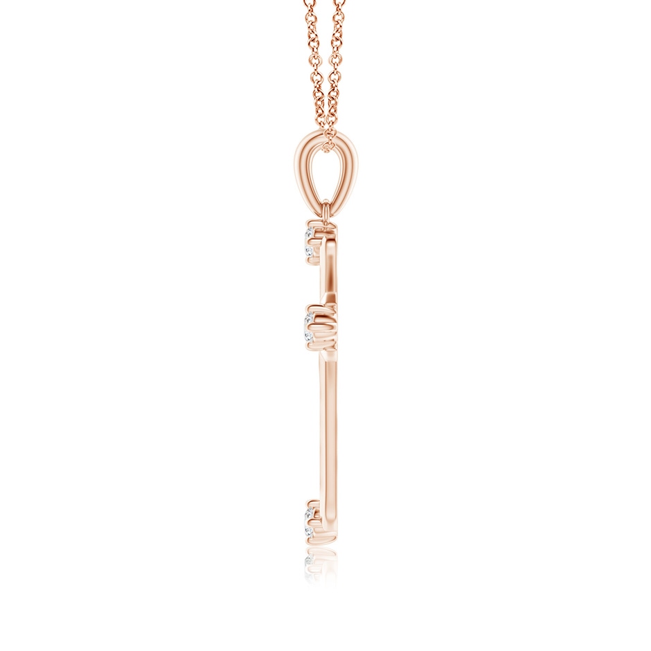 1.9mm GVS2 Diamond Knife-Edged Budded Cross Pendant in Rose Gold side-1