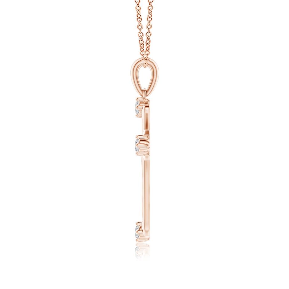1.9mm HSI2 Diamond Knife-Edged Budded Cross Pendant in Rose Gold side-1