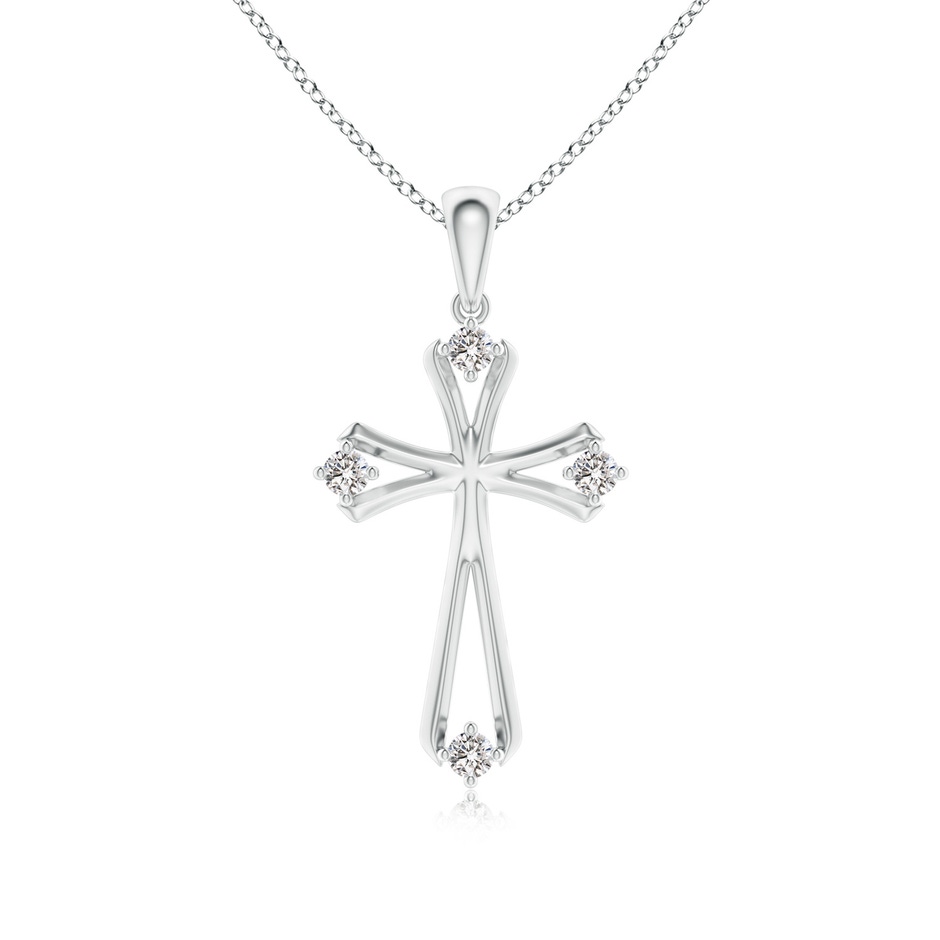 1.9mm IJI1I2 Diamond Knife-Edged Budded Cross Pendant in White Gold 