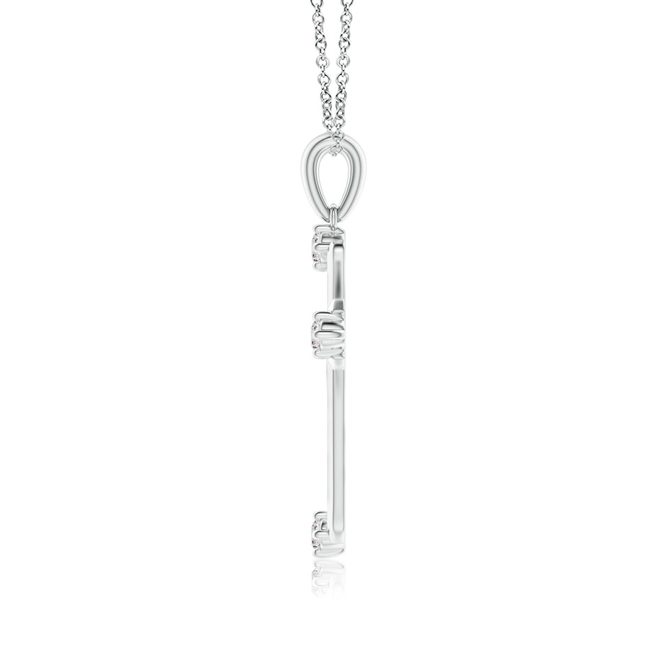 1.9mm IJI1I2 Diamond Knife-Edged Budded Cross Pendant in White Gold side-1