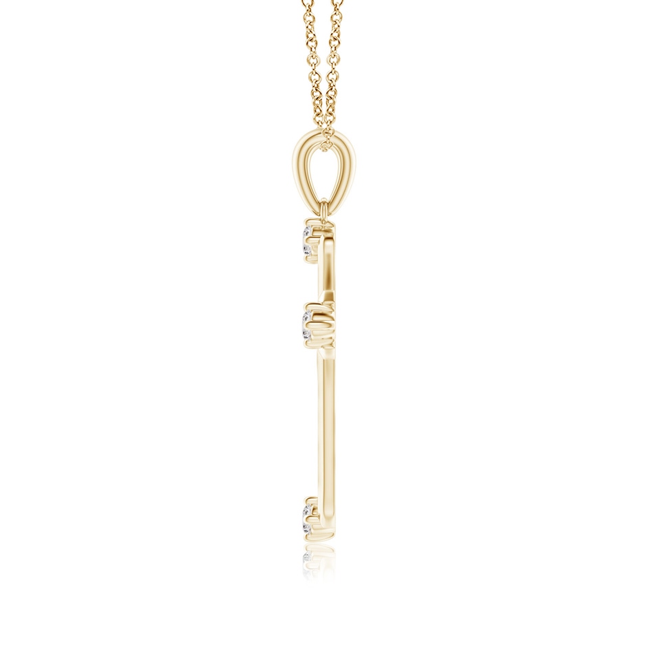 1.9mm IJI1I2 Diamond Knife-Edged Budded Cross Pendant in Yellow Gold side-1