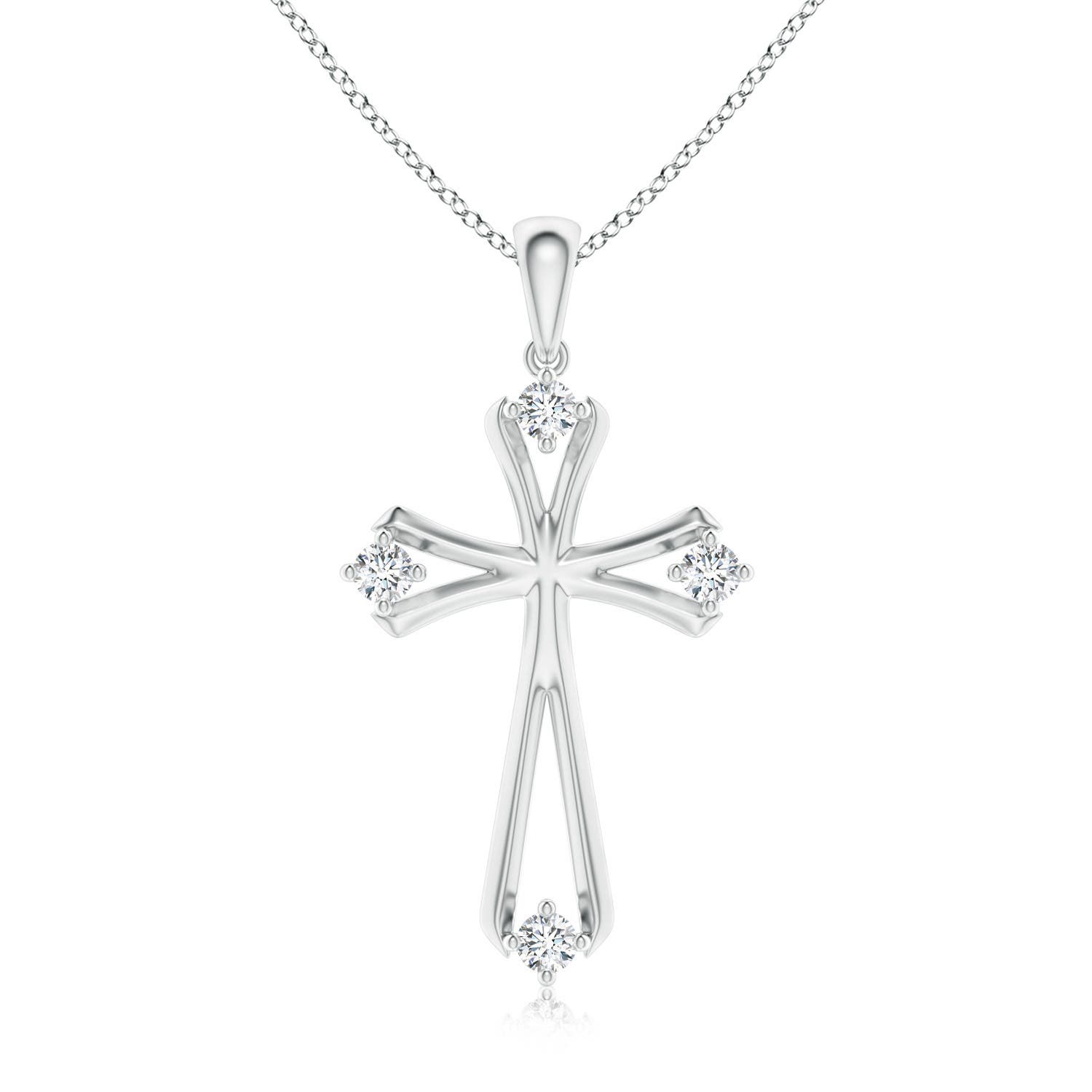 2.15mm GVS2 Diamond Knife-Edged Budded Cross Pendant in P950 Platinum