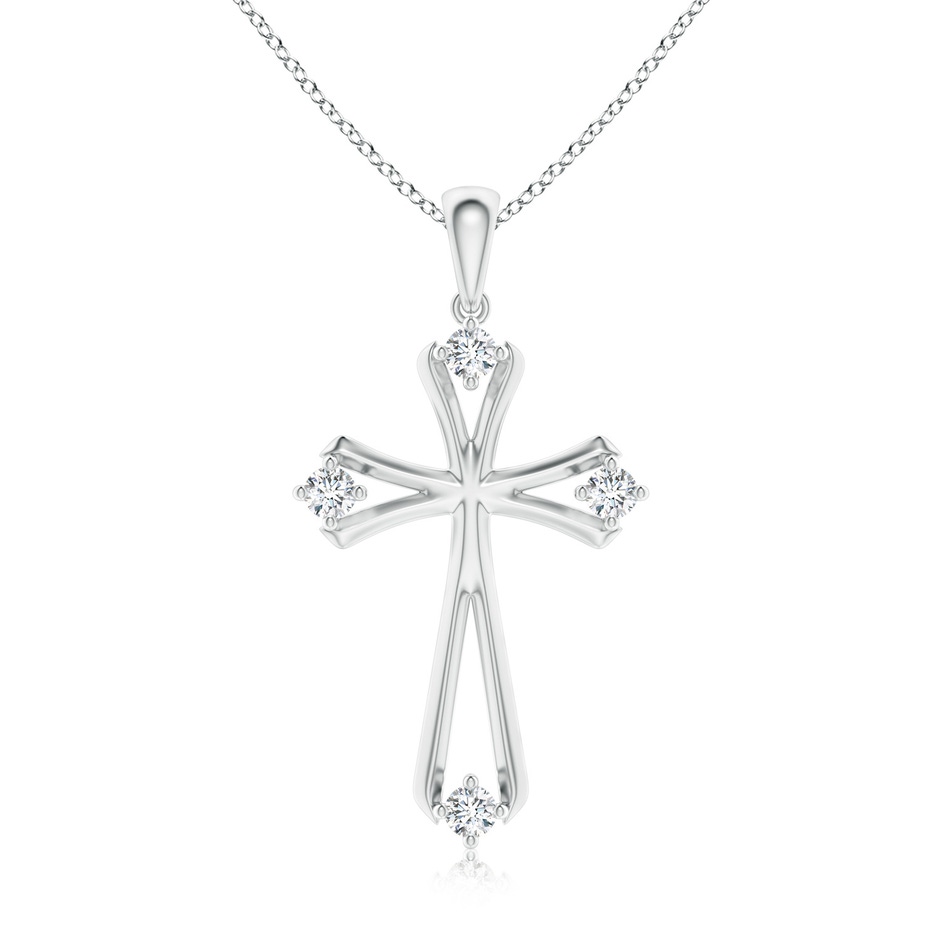2.15mm GVS2 Diamond Knife-Edged Budded Cross Pendant in White Gold 