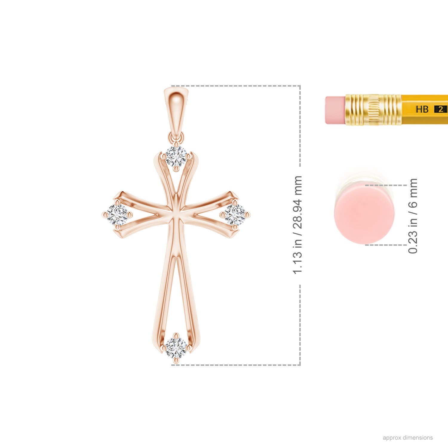 H, SI2 / 0.17 CT / 14 KT Rose Gold