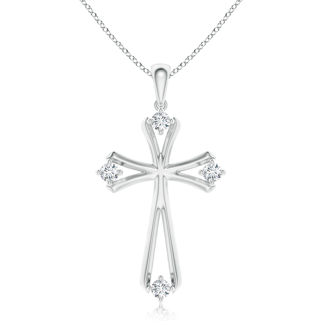 2.3mm GVS2 Diamond Knife-Edged Budded Cross Pendant in P950 Platinum