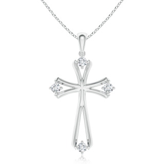 2.3mm GVS2 Diamond Knife-Edged Budded Cross Pendant in P950 Platinum