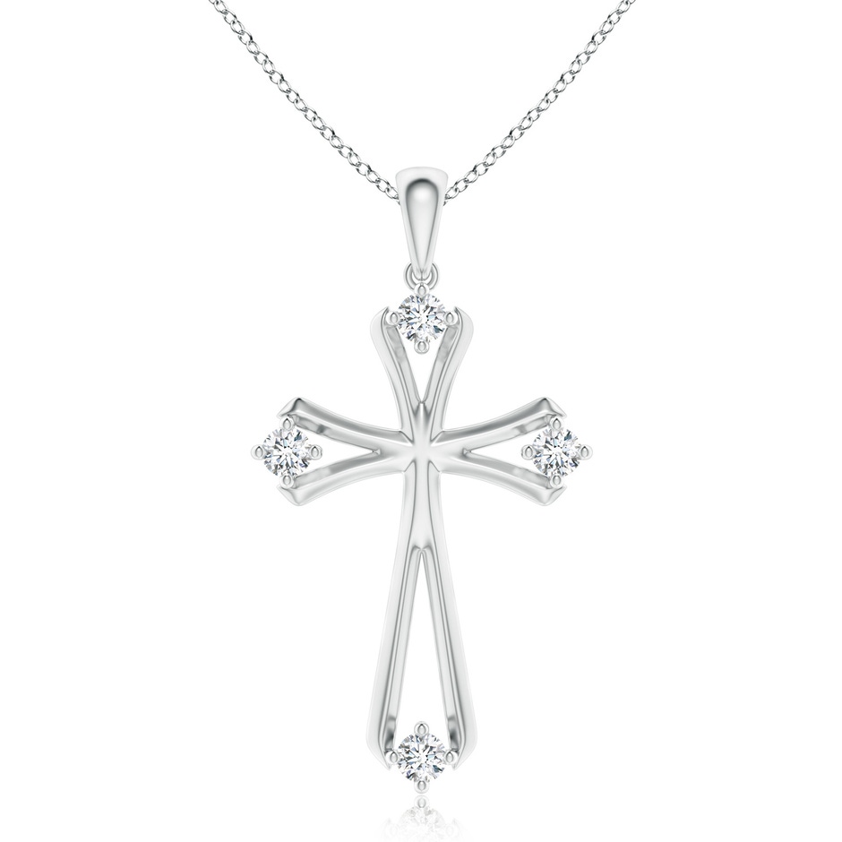 2.3mm GVS2 Diamond Knife-Edged Budded Cross Pendant in P950 Platinum 