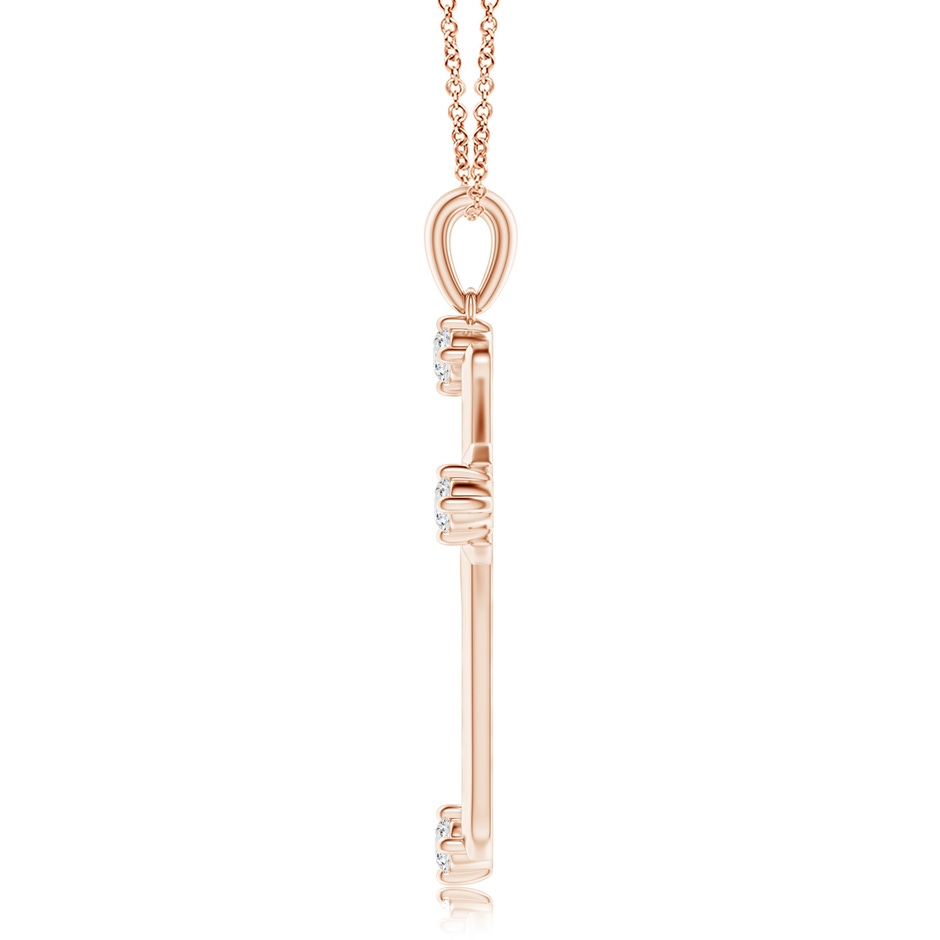 2.3mm GVS2 Diamond Knife-Edged Budded Cross Pendant in Rose Gold side-1
