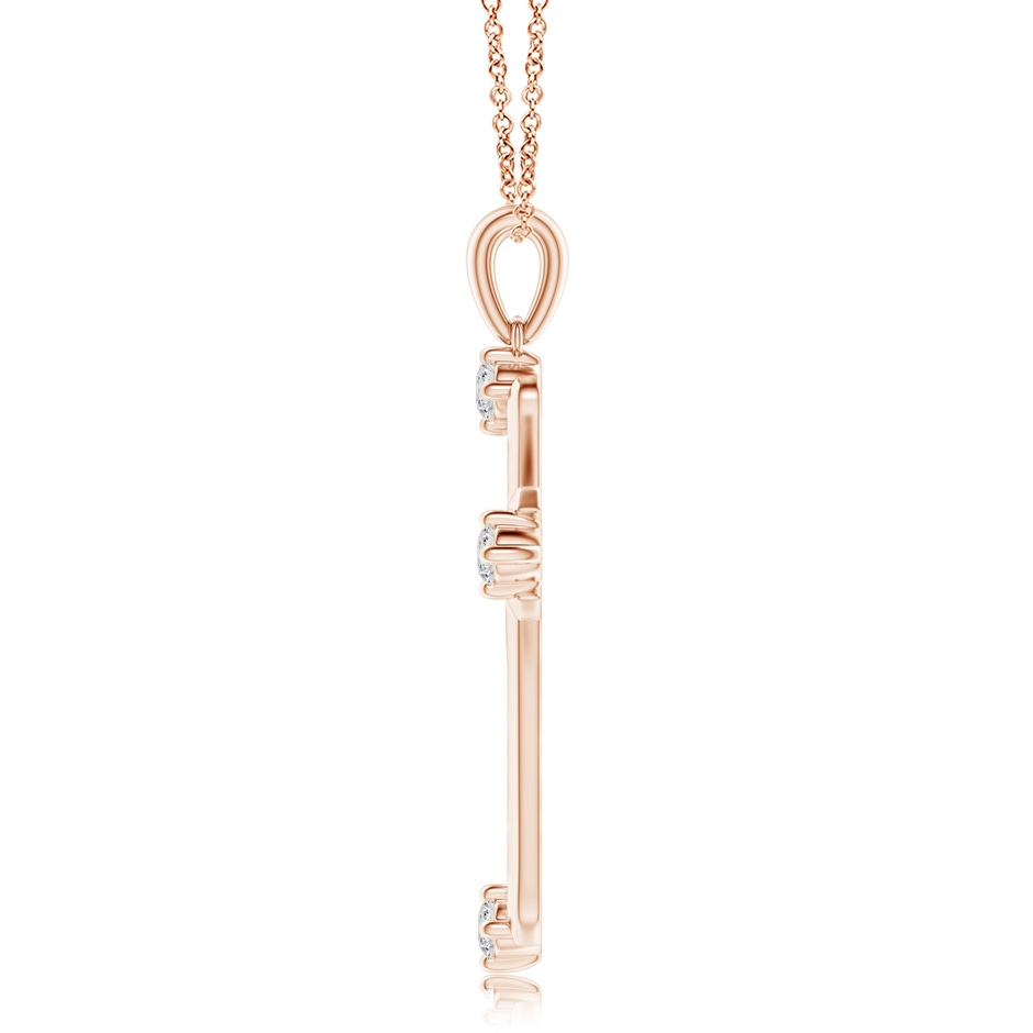2.3mm HSI2 Diamond Knife-Edged Budded Cross Pendant in Rose Gold side-1