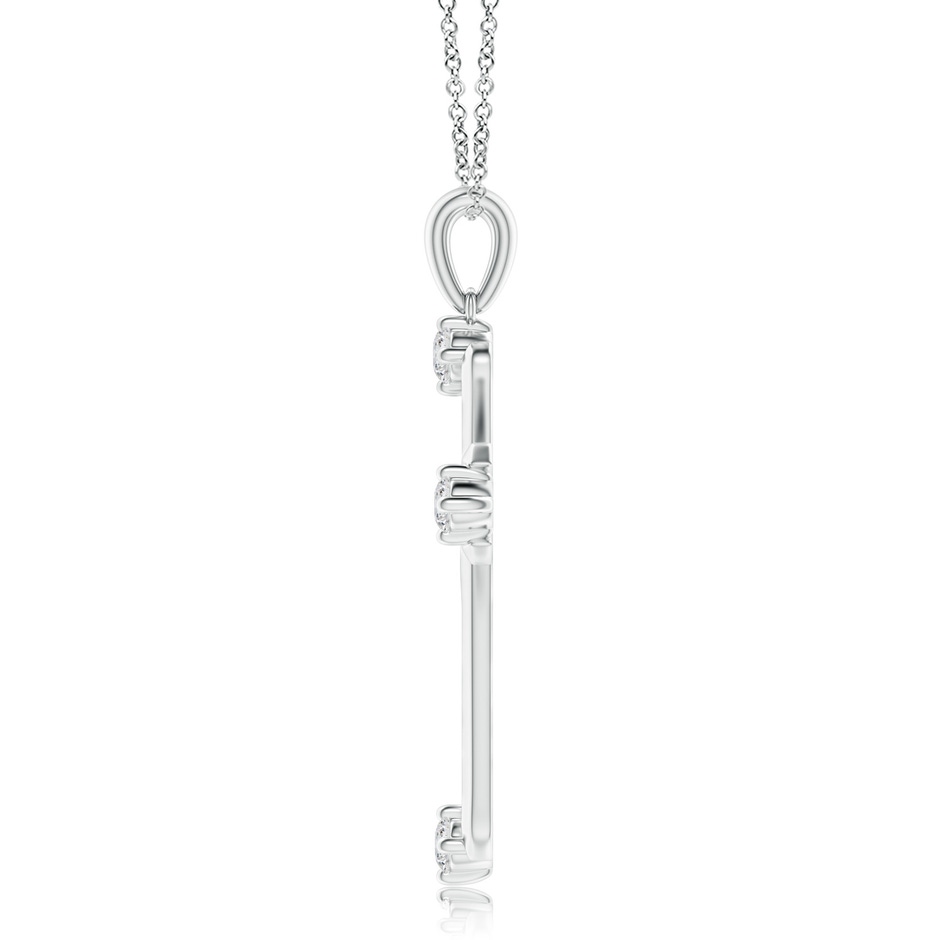 2.3mm HSI2 Diamond Knife-Edged Budded Cross Pendant in White Gold side-1
