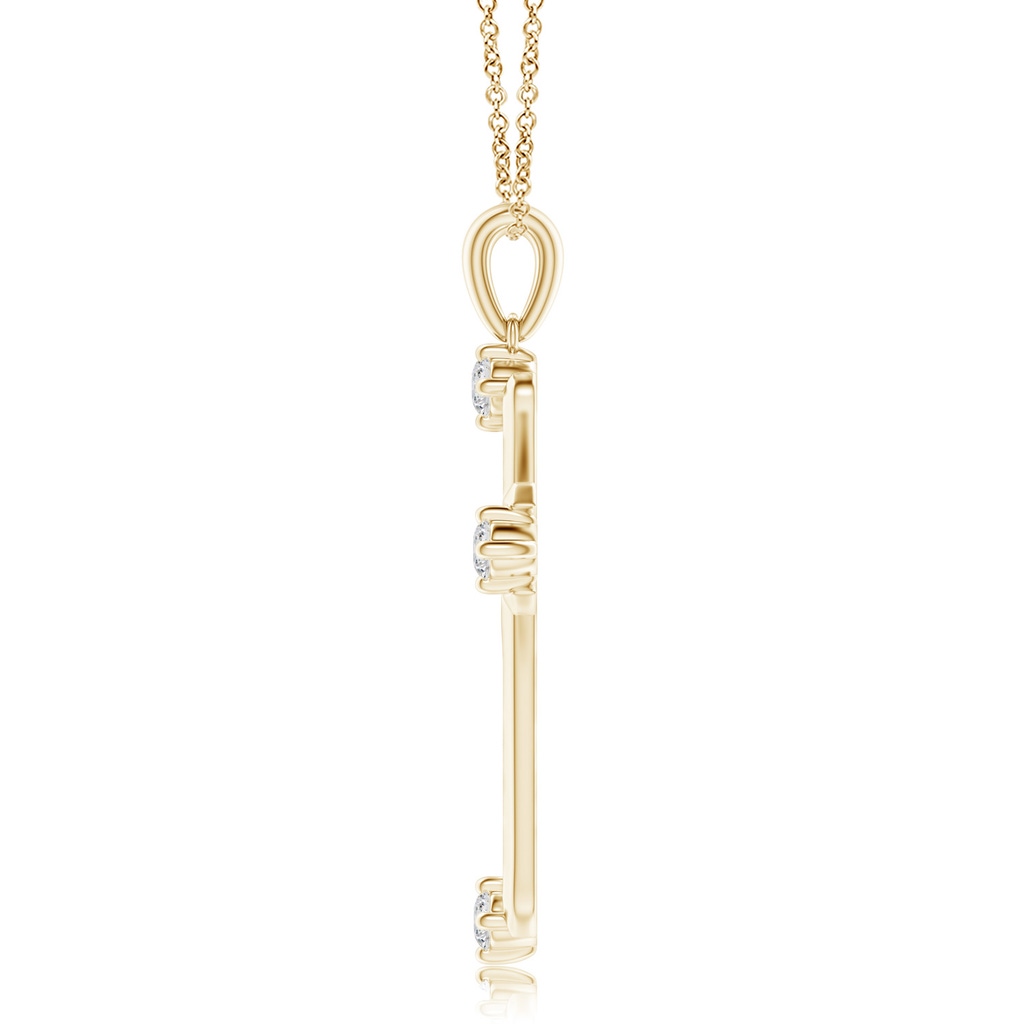 2.3mm HSI2 Diamond Knife-Edged Budded Cross Pendant in Yellow Gold - side_1