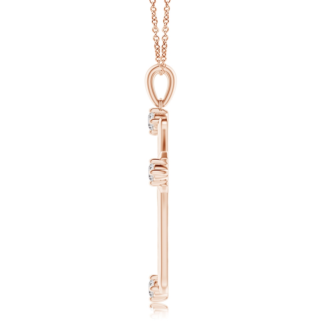 2.3mm IJI1I2 Diamond Knife-Edged Budded Cross Pendant in Rose Gold - side_1