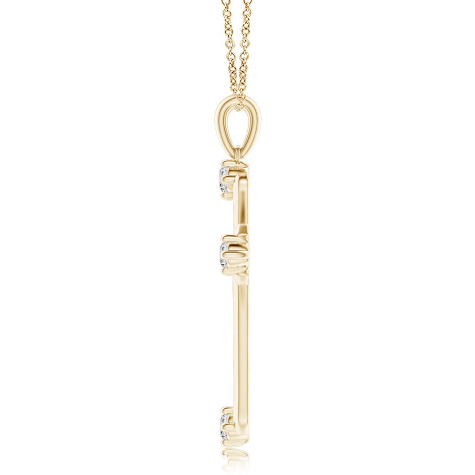 2.3mm IJI1I2 Diamond Knife-Edged Budded Cross Pendant in Yellow Gold side-1