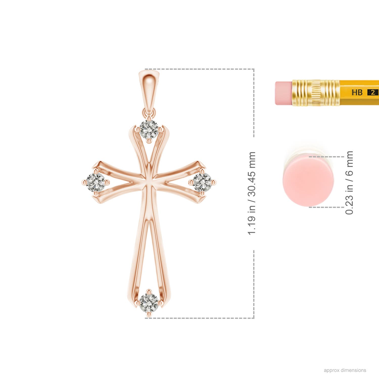 K, I3 / 0.21 CT / 14 KT Rose Gold