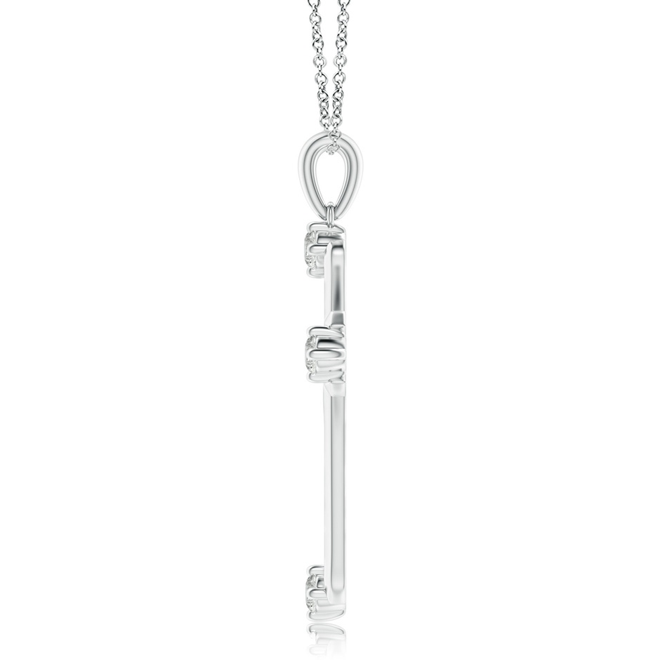2.3mm KI3 Diamond Knife-Edged Budded Cross Pendant in White Gold side-1