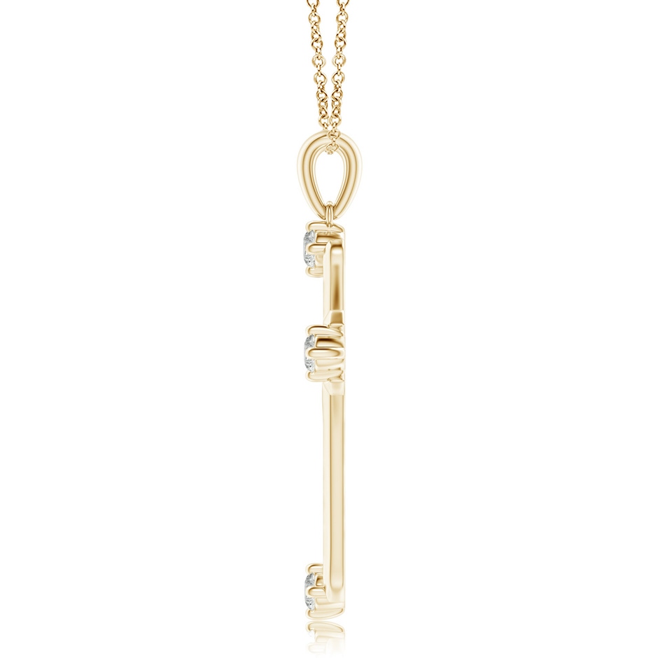 2.3mm KI3 Diamond Knife-Edged Budded Cross Pendant in Yellow Gold side-1