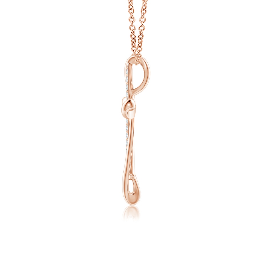 1.1mm GVS2 Diamond Ribbon Cross Pendant in 18K Rose Gold side 199