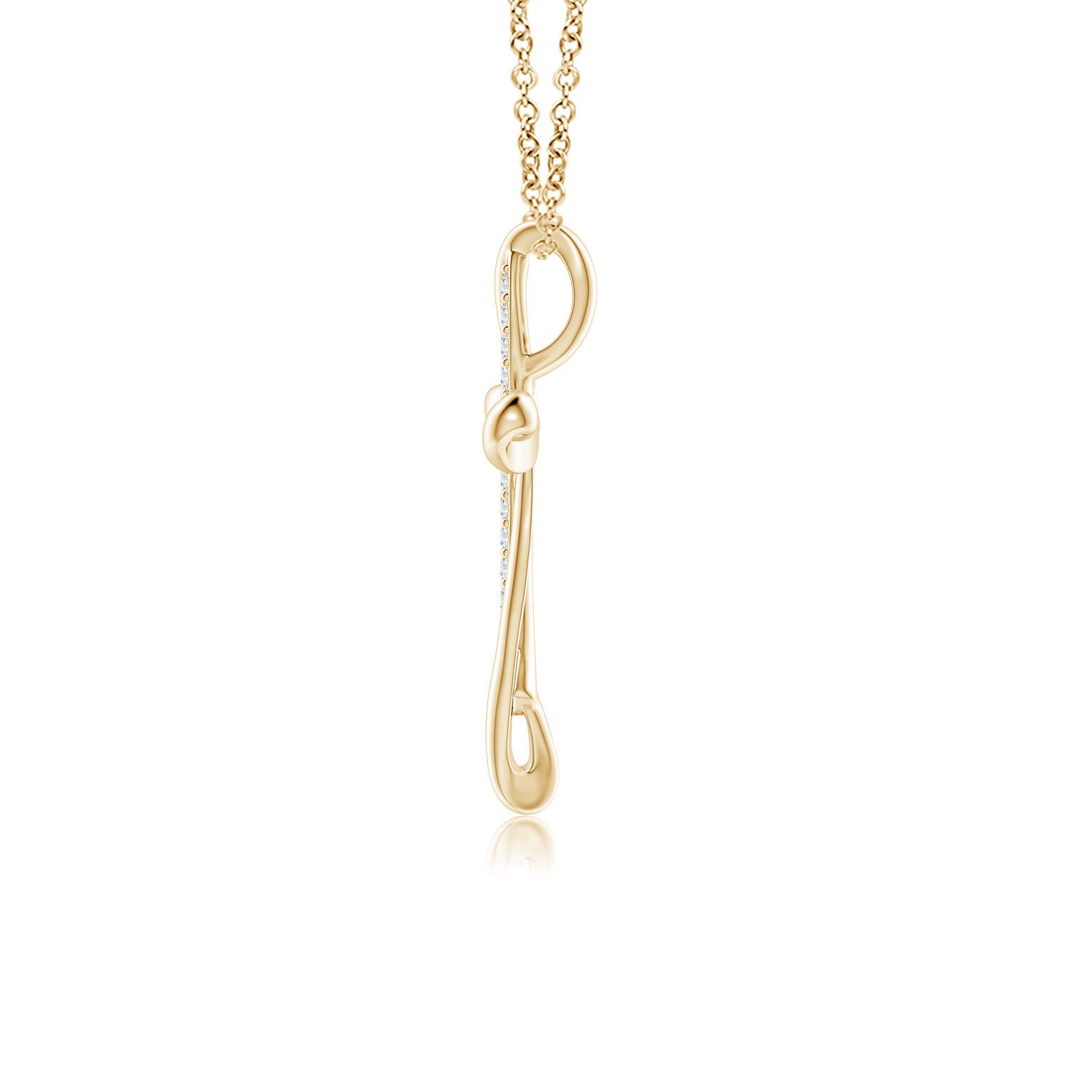 1.1mm GVS2 Diamond Ribbon Cross Pendant in 18K Yellow Gold