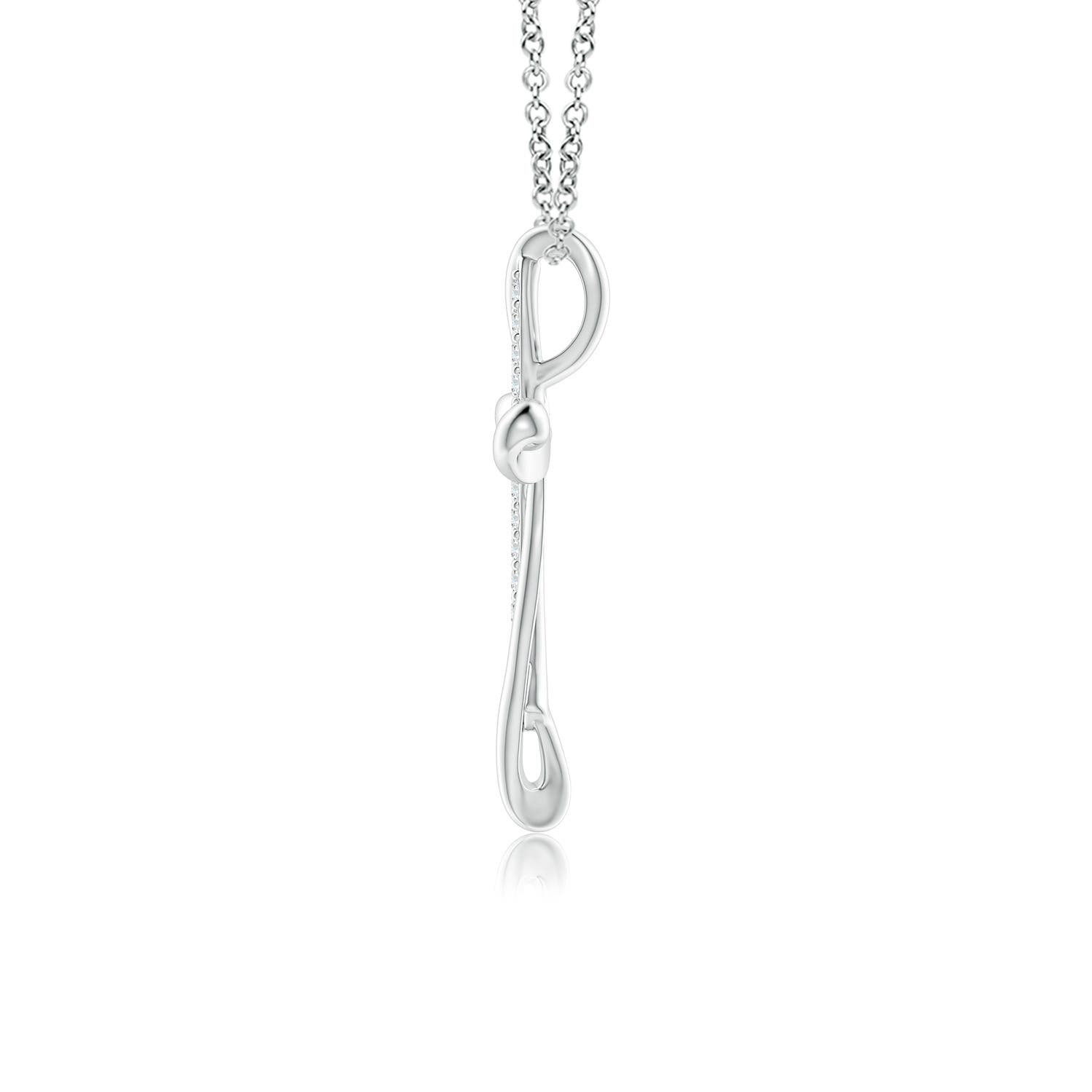 1.1mm GVS2 Diamond Ribbon Cross Pendant in White Gold