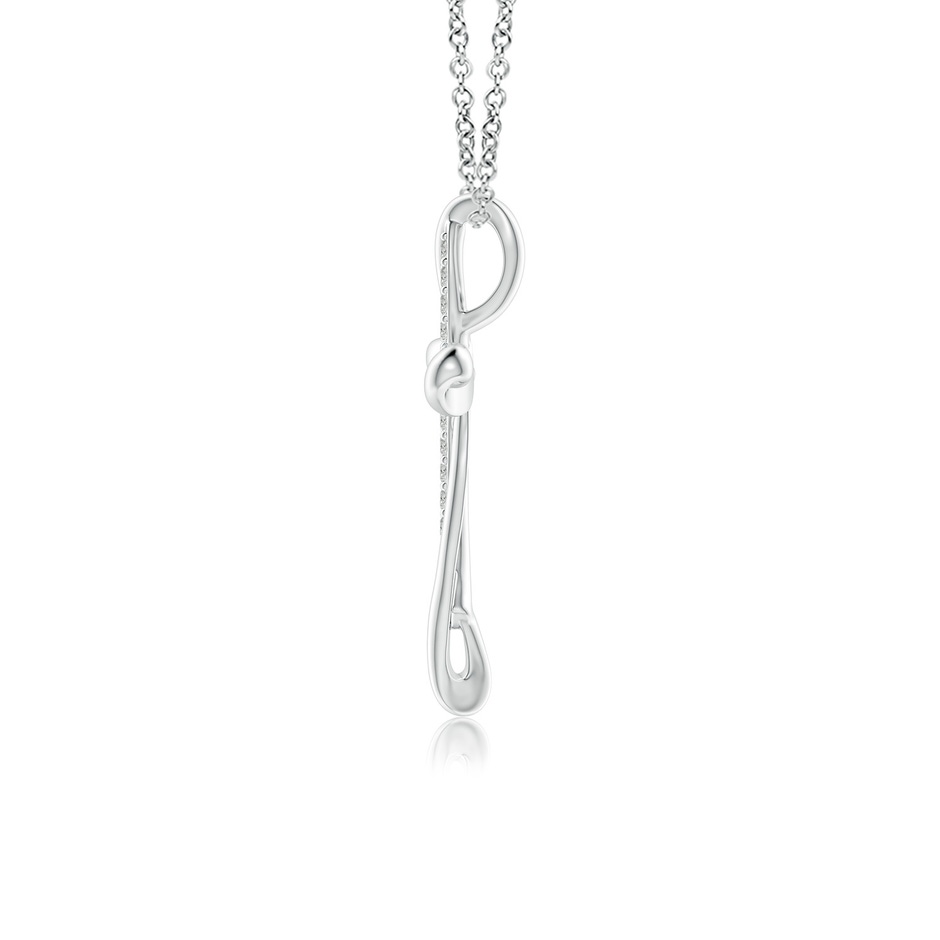 1.1mm KI3 Diamond Ribbon Cross Pendant in White Gold side 199
