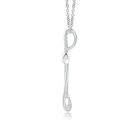 1.2mm GVS2 Diamond Ribbon Cross Pendant in 18K White Gold