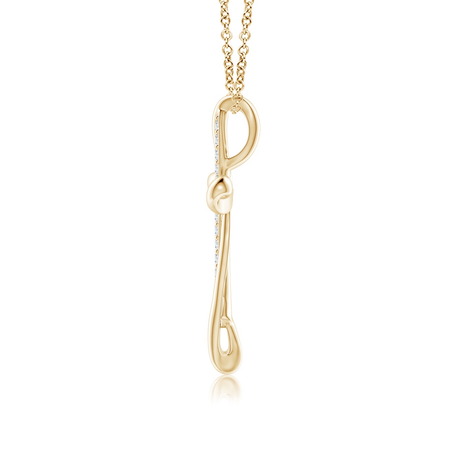 1.2mm GVS2 Diamond Ribbon Cross Pendant in 18K Yellow Gold side 199