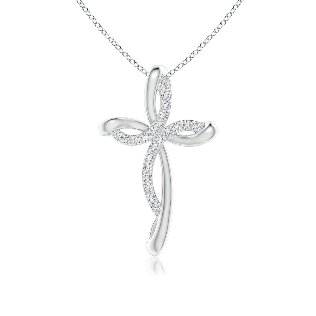 1.2mm GVS2 Diamond Ribbon Cross Pendant in P950 Platinum