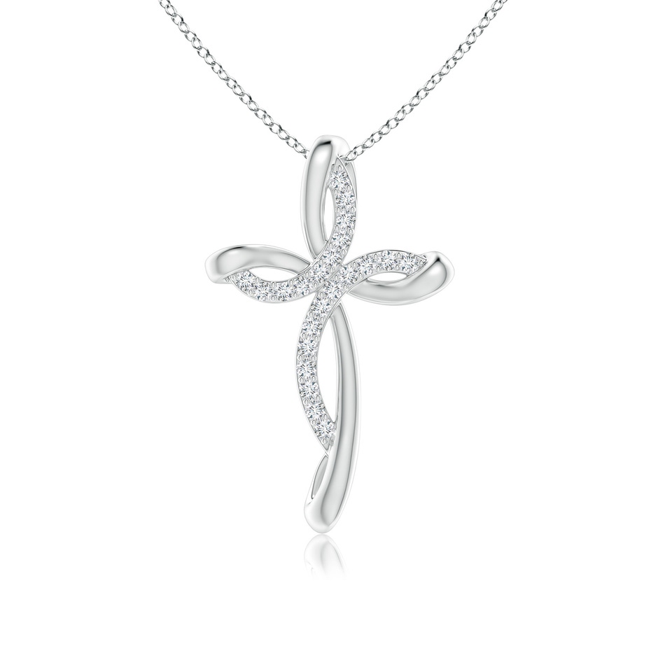 1.2mm GVS2 Diamond Ribbon Cross Pendant in P950 Platinum 