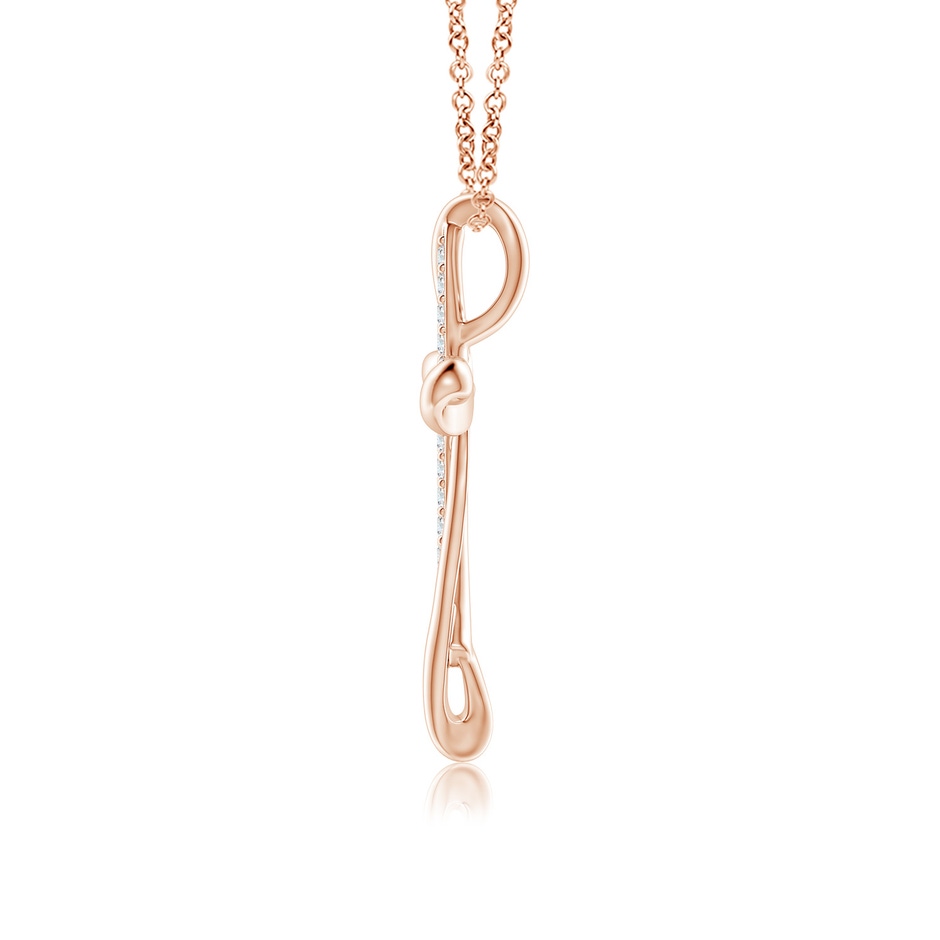 1.2mm GVS2 Diamond Ribbon Cross Pendant in Rose Gold side 199