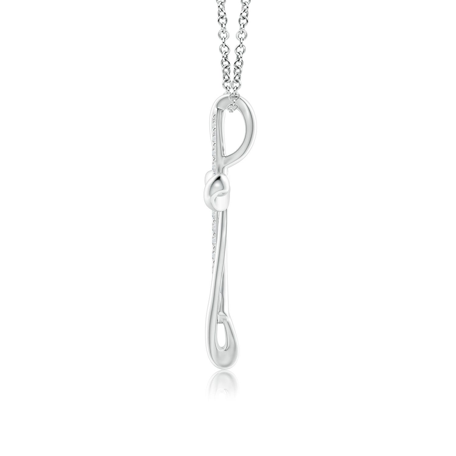1.2mm HSI2 Diamond Ribbon Cross Pendant in 18K White Gold