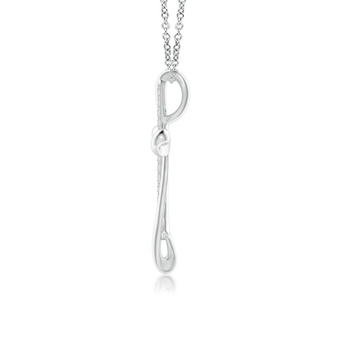 1.2mm HSI2 Diamond Ribbon Cross Pendant in 18K White Gold