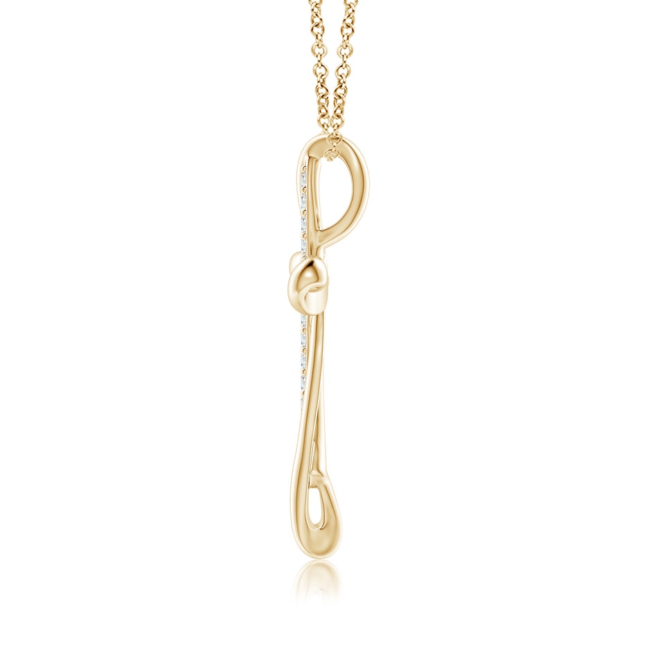 1.3mm GVS2 Diamond Ribbon Cross Pendant in 18K Yellow Gold side 199