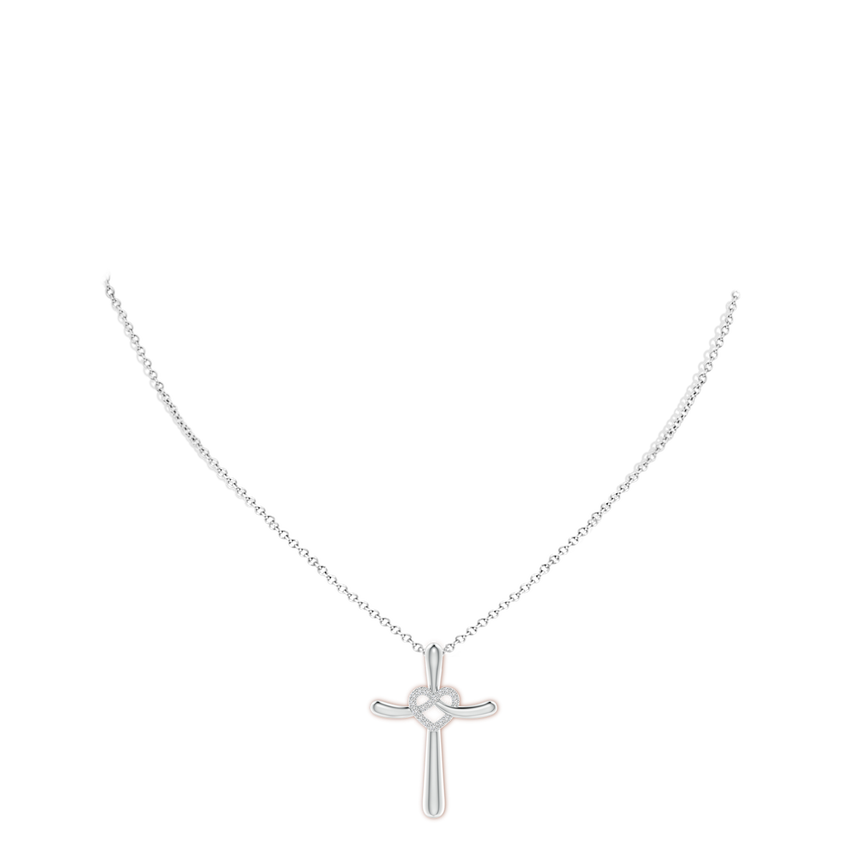 Diamond Heart Knot Cross Pendant | Angara