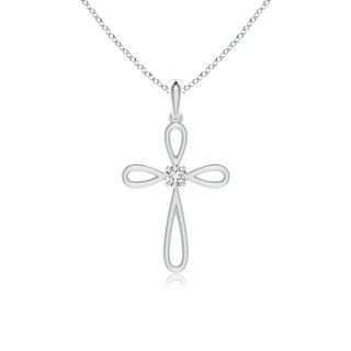 2.3mm GVS2 Solitaire Diamond Bow Cross Pendant in P950 Platinum