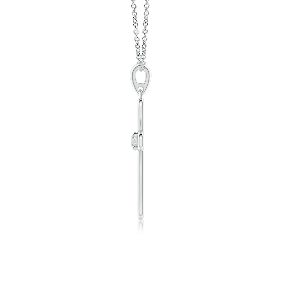 2.3mm GVS2 Solitaire Diamond Bow Cross Pendant in P950 Platinum side-1
