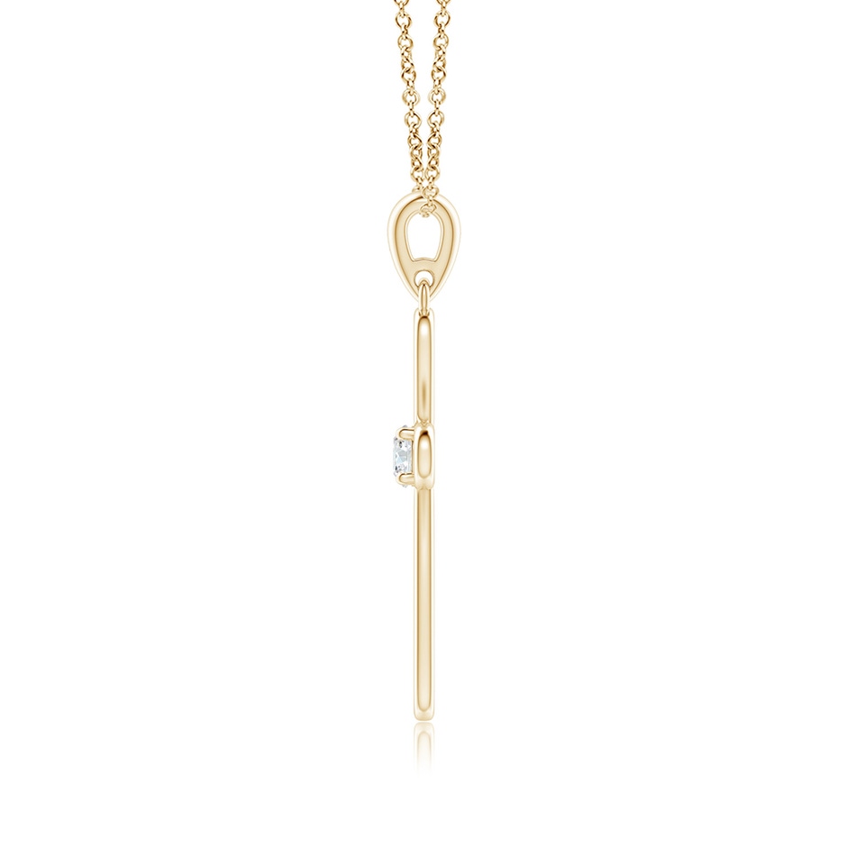 2.6mm GVS2 Solitaire Diamond Bow Cross Pendant in Yellow Gold side-1