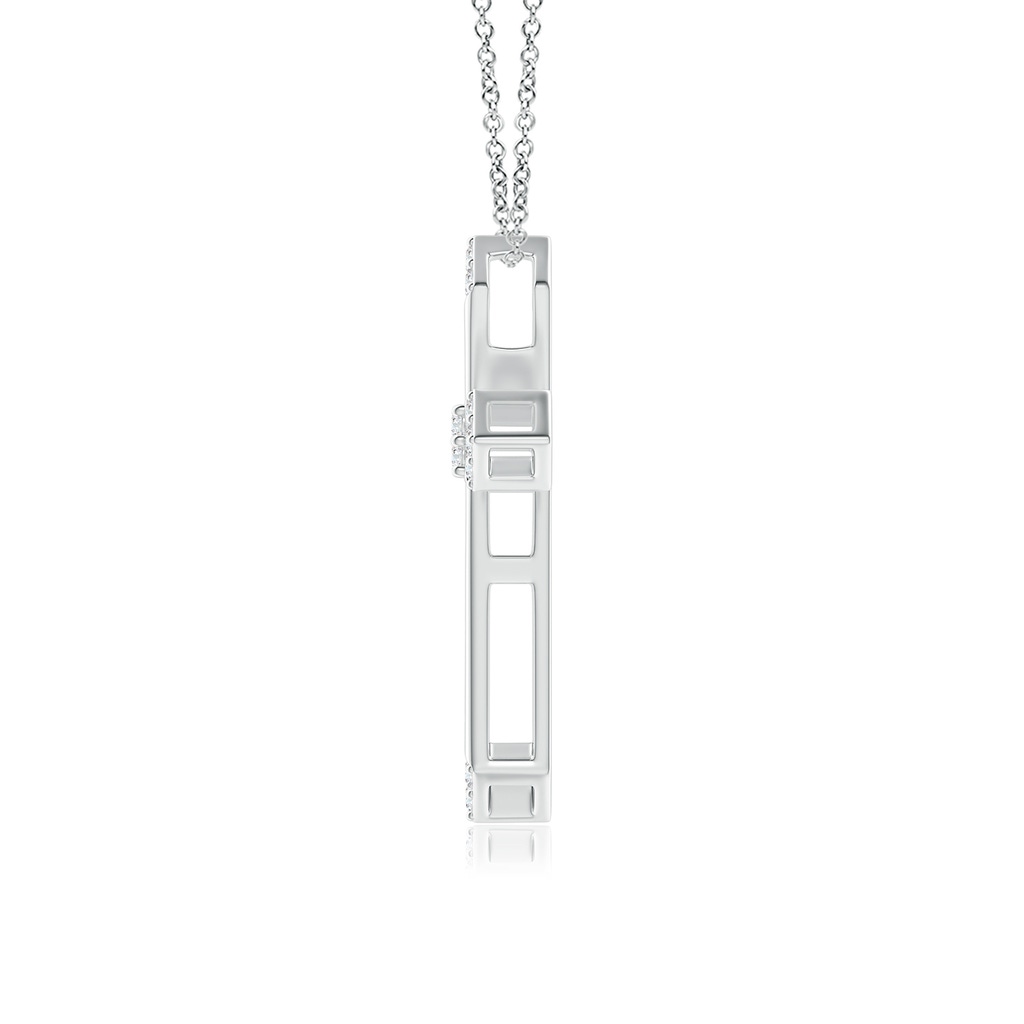 1.2mm GVS2 Pointed Open Cross Pendant with Diamond Accents in P950 Platinum - side_1