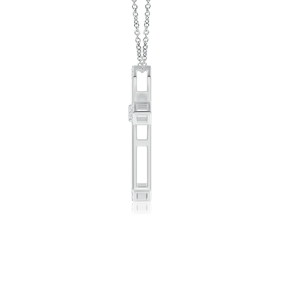 1mm GVS2 Pointed Open Cross Pendant with Diamond Accents in White Gold side-1