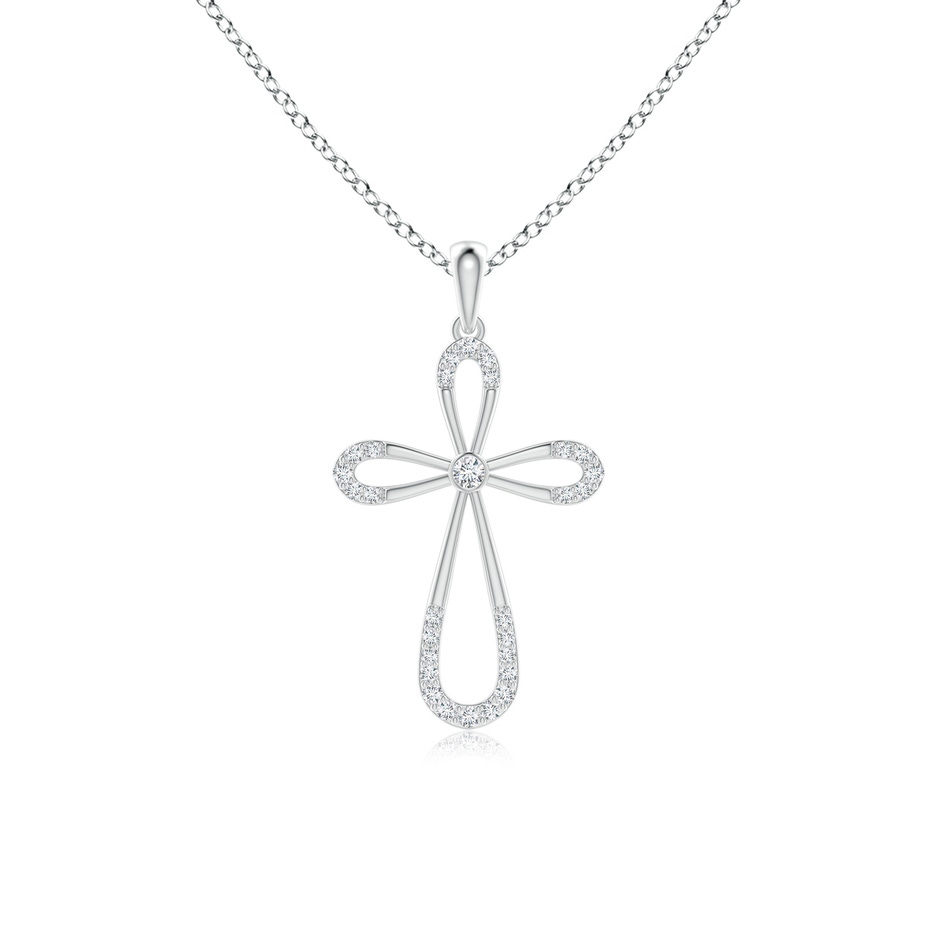 1.9mm GVS2 Diamond Infinity Bow Cross Pendant with Bezel-Set Accent in P950 Platinum 