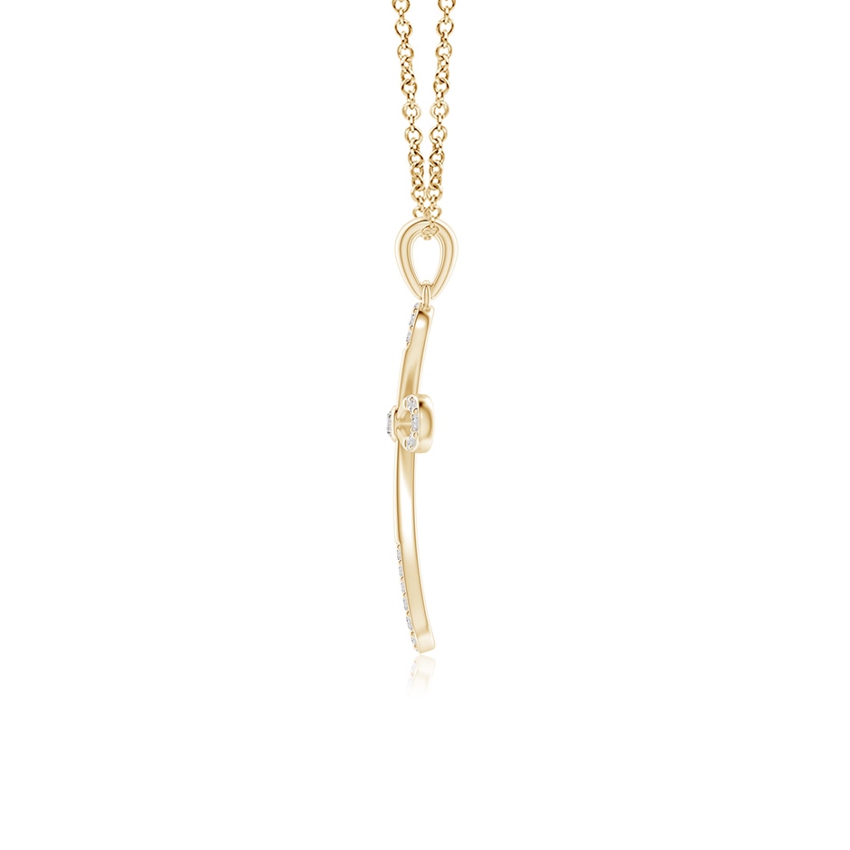 1.9mm IJI1I2 Diamond Infinity Bow Cross Pendant with Bezel-Set Accent in Yellow Gold side 199