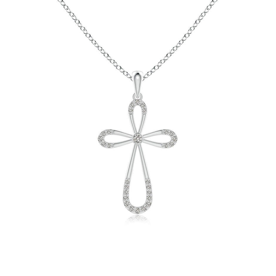 1.9mm KI3 Diamond Infinity Bow Cross Pendant with Bezel-Set Accent in P950 Platinum 